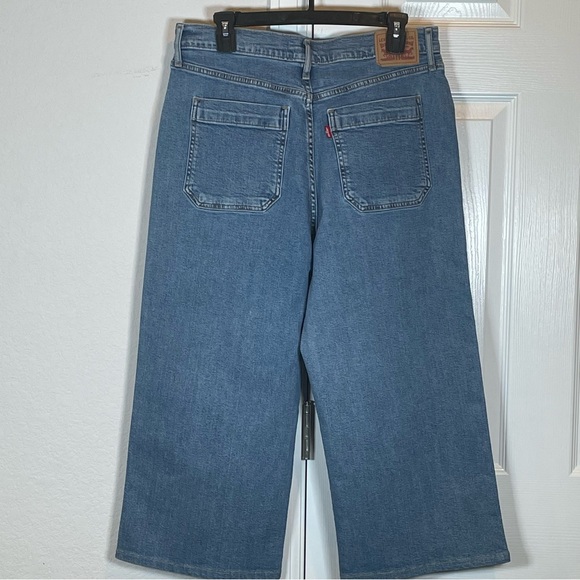 Levi's Mile High Cropped Button Fly Wide Leg Jeans Size 32 - Picture 6 of 14